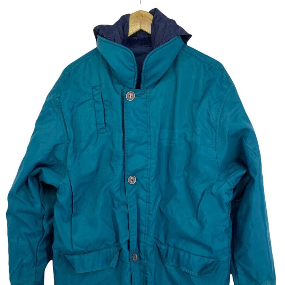 HELLY HANSEN Vintage 90s Mens Nylon Sailing Rain Coat Reversible Hooded Medium